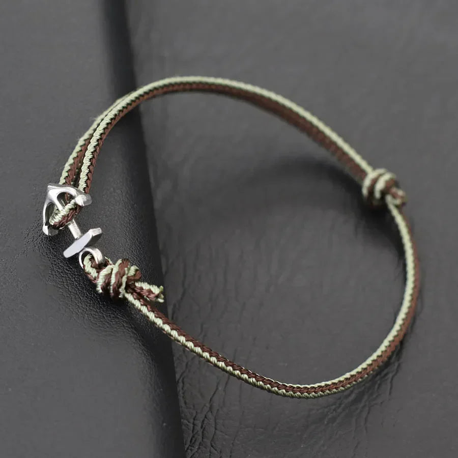 Bracelet ancre marin vert clair