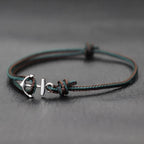 Bracelet ancre marin vert foncé