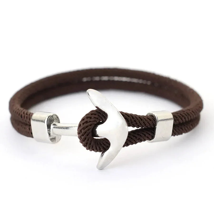Bracelet ancre marron