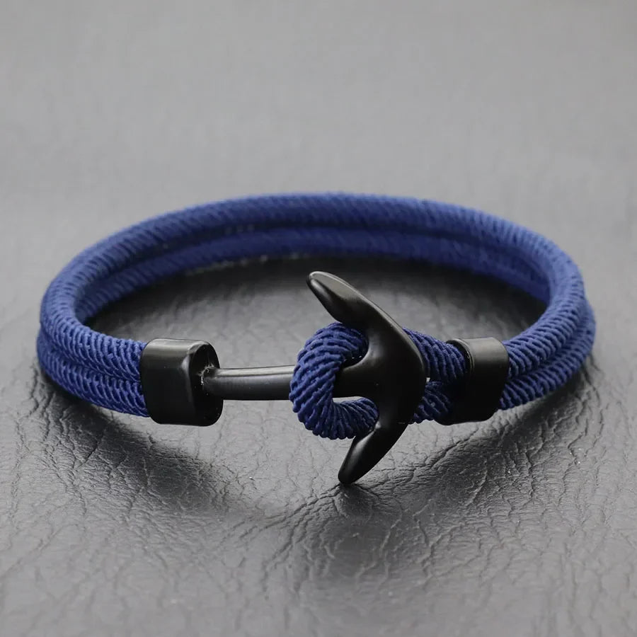 Bracelet ancre noire