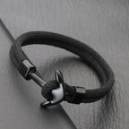 Bracelet ancre noire noir