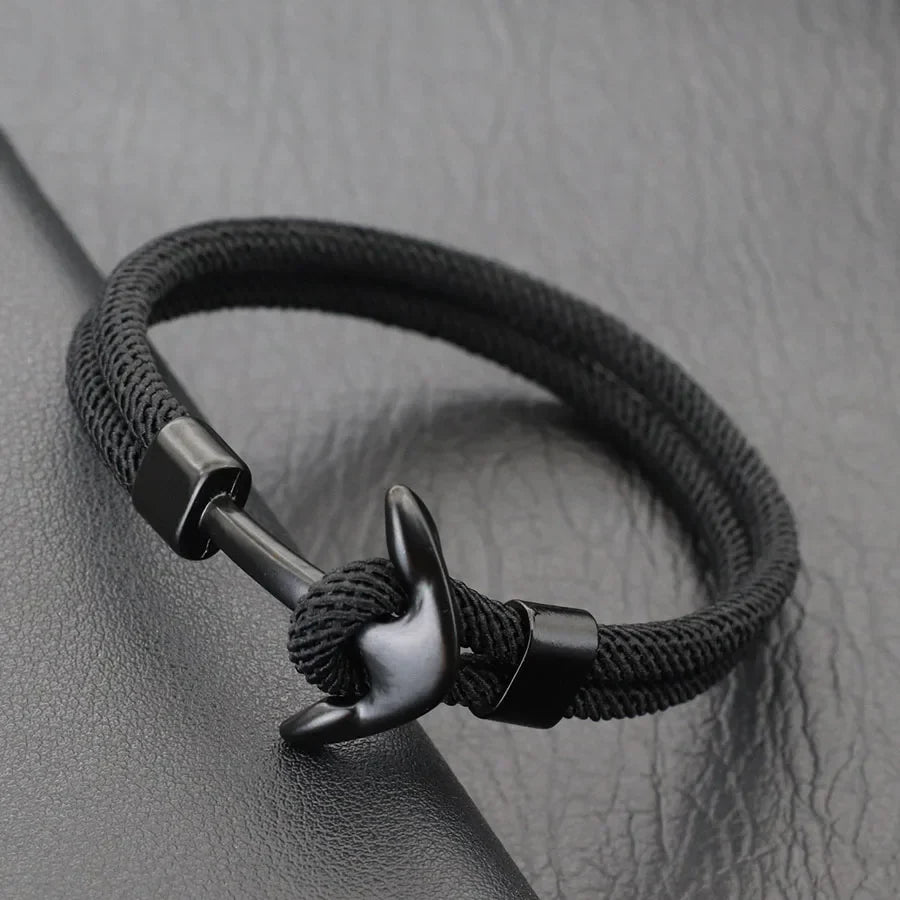 Bracelet ancre noire noir