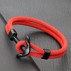 Bracelet ancre noire rouge