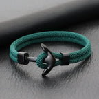 Bracelet ancre noire vert