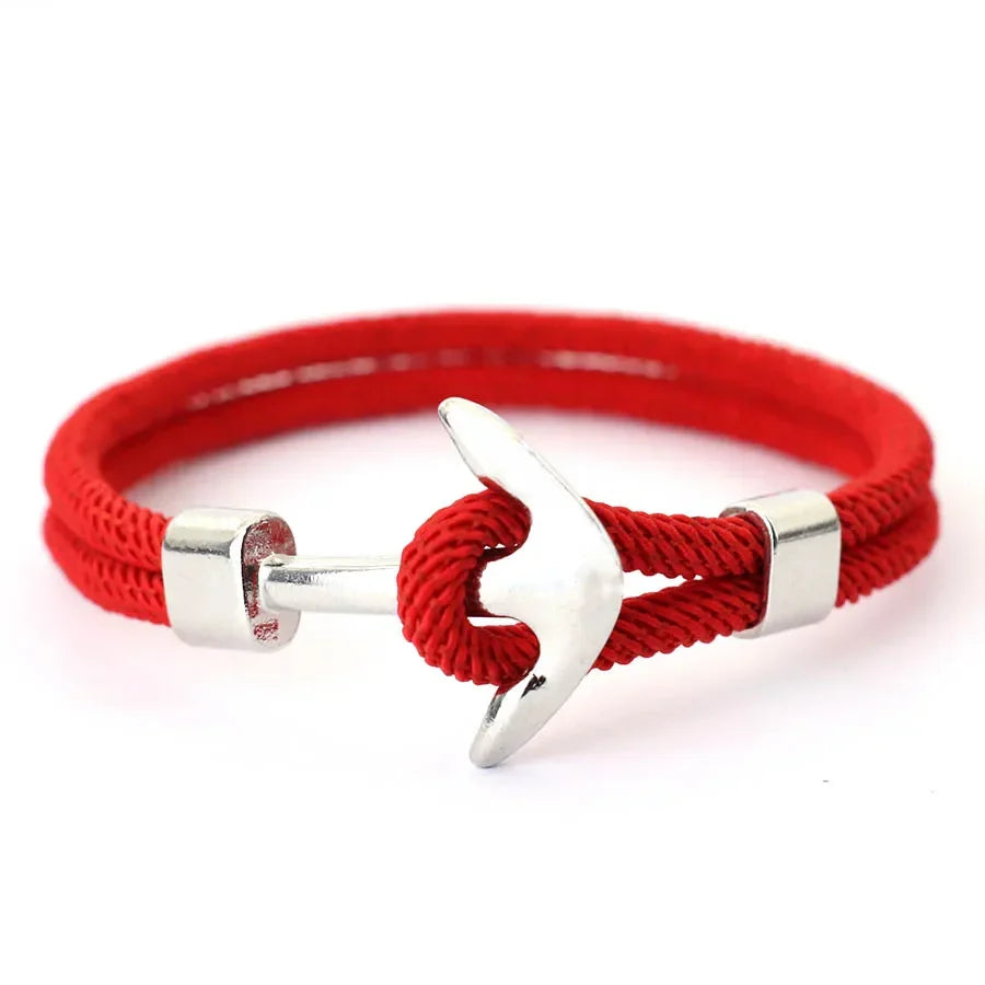 Bracelet ancre rouge