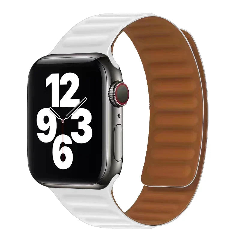 Apple Watch Band with White Magnetic Clasp