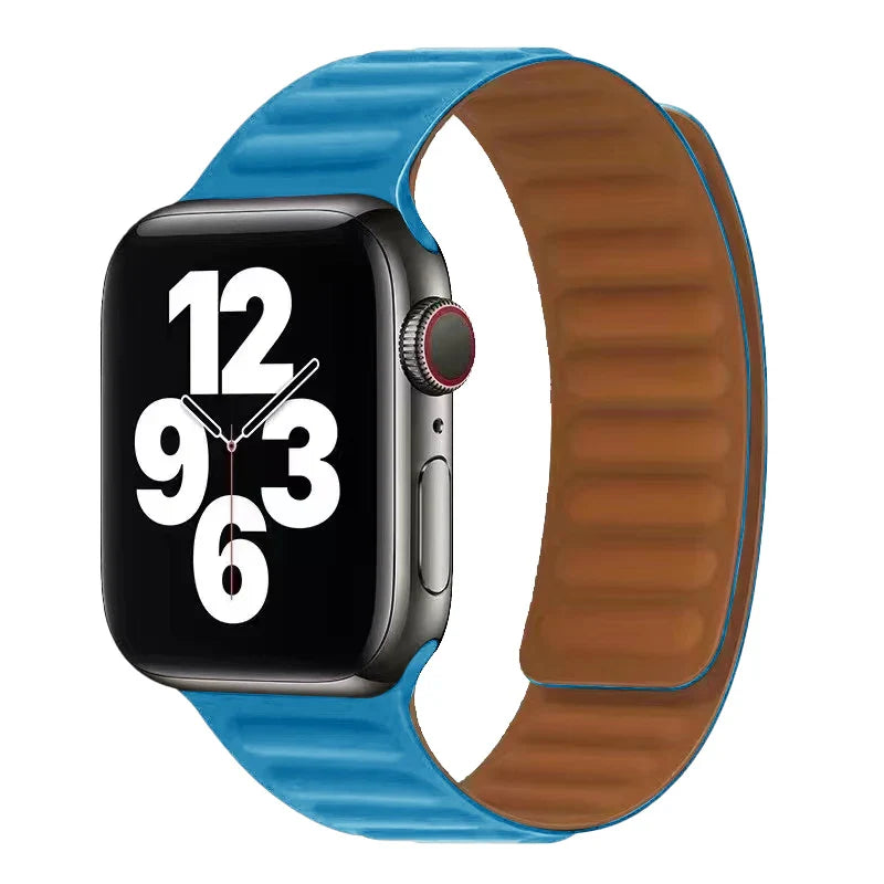 Apple Watch Band with Cyan Magnetic Clasp