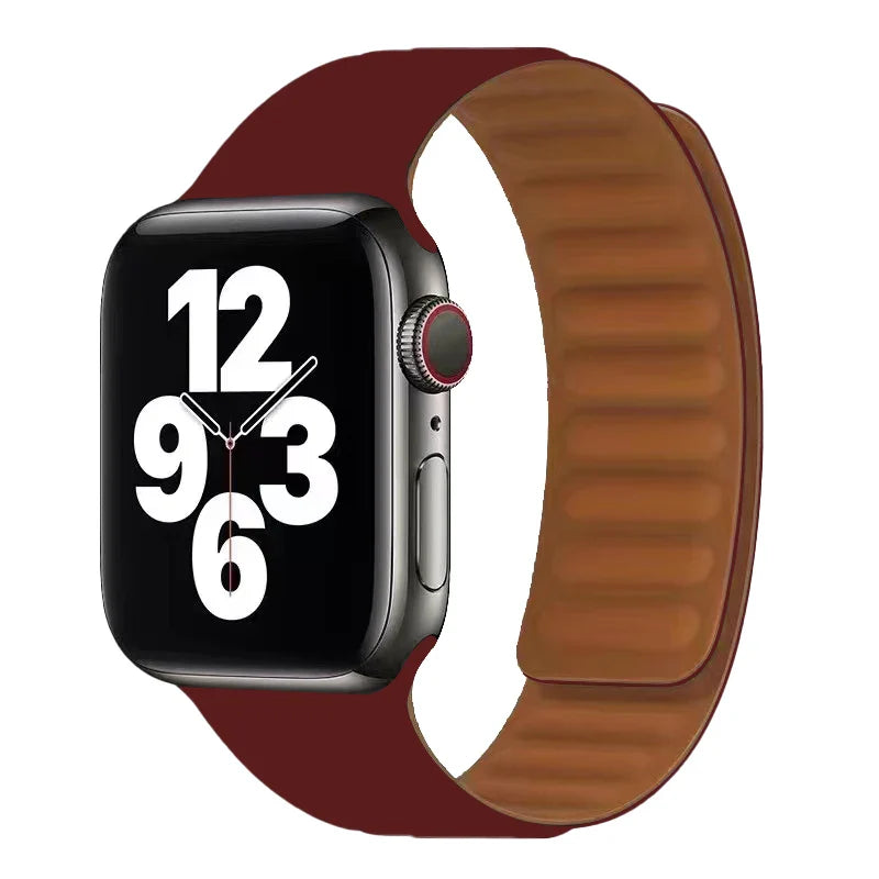 Apple Watch Band with Burgundy Magnetic Clasp