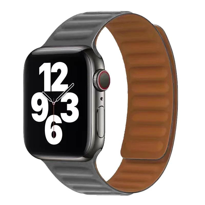 Apple Watch Band with Gray Magnetic Clasp