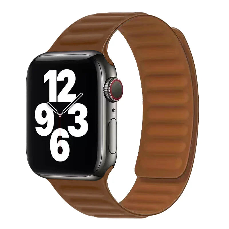 Apple Watch Band with Brown Magnetic Clasp