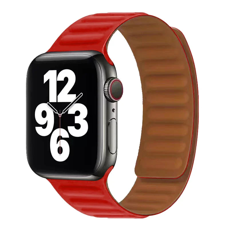 Apple Watch Band with Red Magnetic Clasp