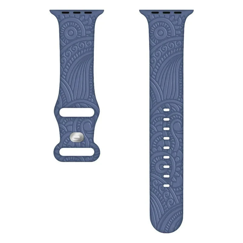 Apple Watch Band with Blue Patterns