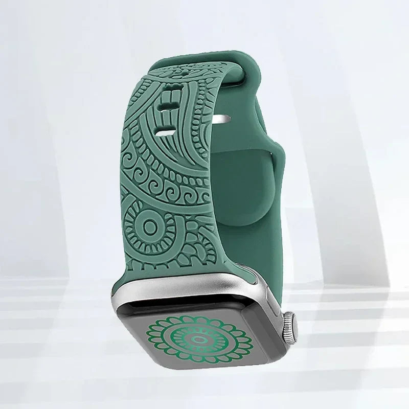 Apple Watch Band with Green Patterns