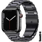 Bracelet Apple Watch en Acier Ultra Résistant noir + outil