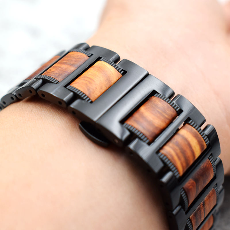 Apple Watch Wooden Bracelet brown and black