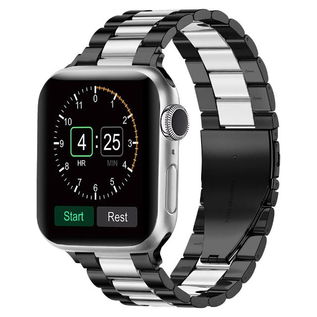 Apple Watch Band in Black and Silver Metal