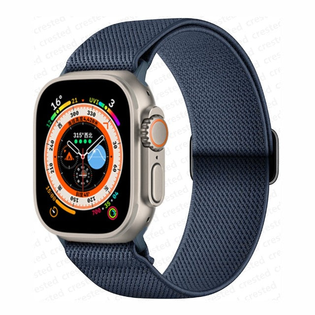 Apple Watch Woven Nylon Strap in Navy Blue