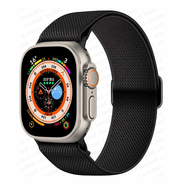 Apple Watch Woven Nylon Strap in Black