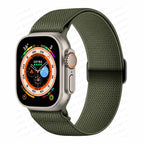 Apple Watch Woven Nylon Strap in Khaki Green