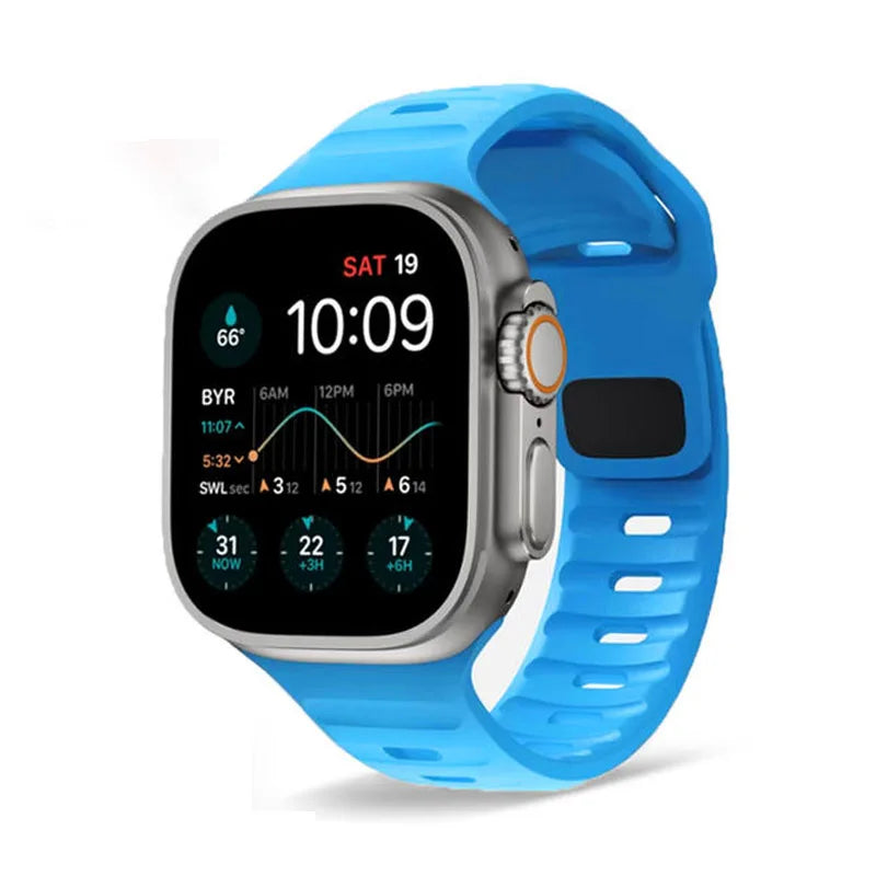 Apple Watch Band in Sky Blue Surgical Silicone