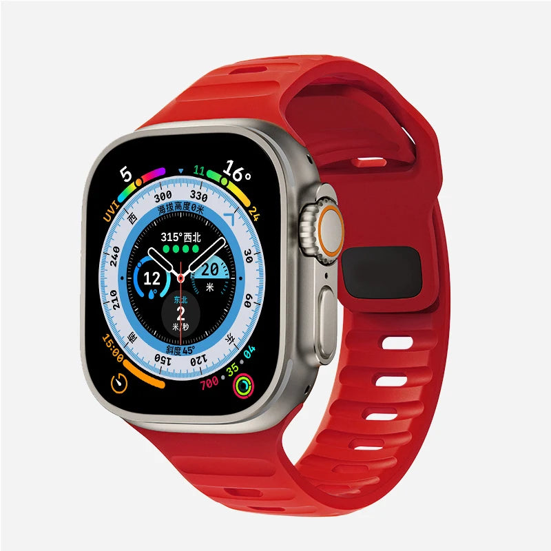 Bracelet Apple Watch en Silicone Chirurgical rouge