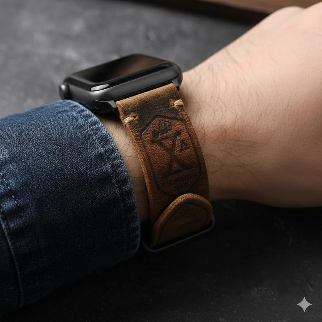 Thick Leather Men's Apple Watch Bracelet