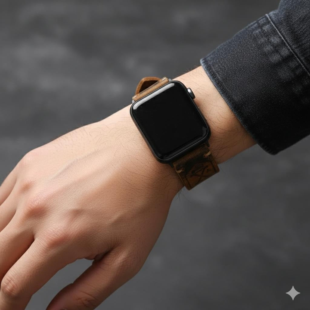 Thick Leather Men's Apple Watch Bracelet