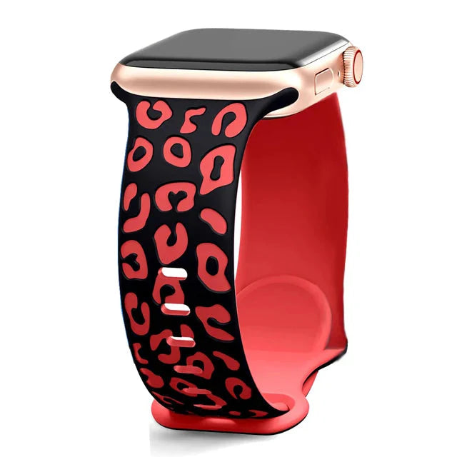 Apple Watch Leopard Red Strap