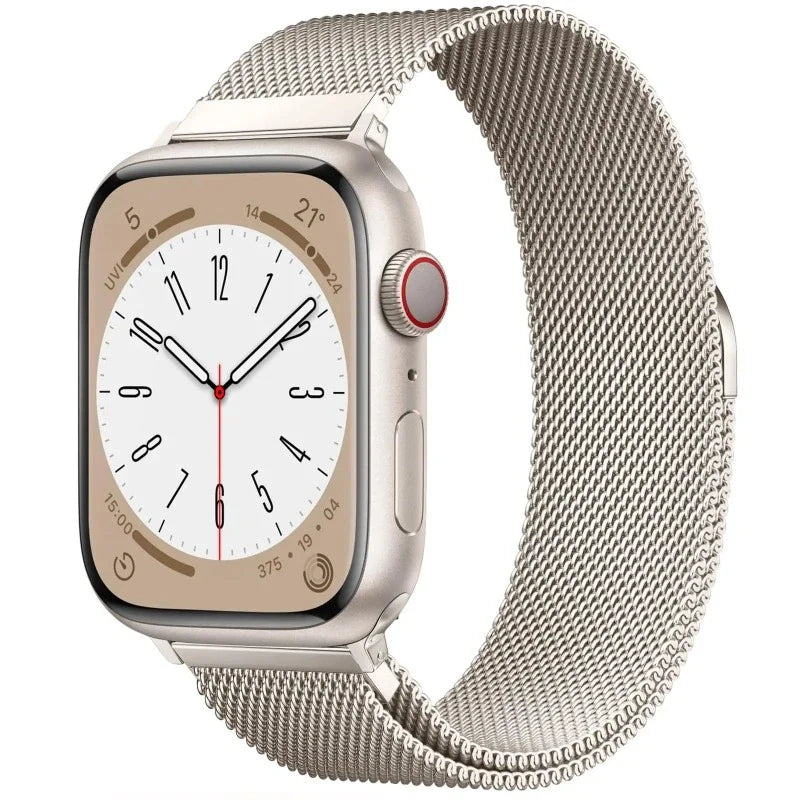 Beige Magnetic Apple Watch Steel Bracelet
