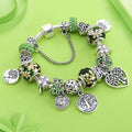Silver Tree of Life Bracelet for Women green