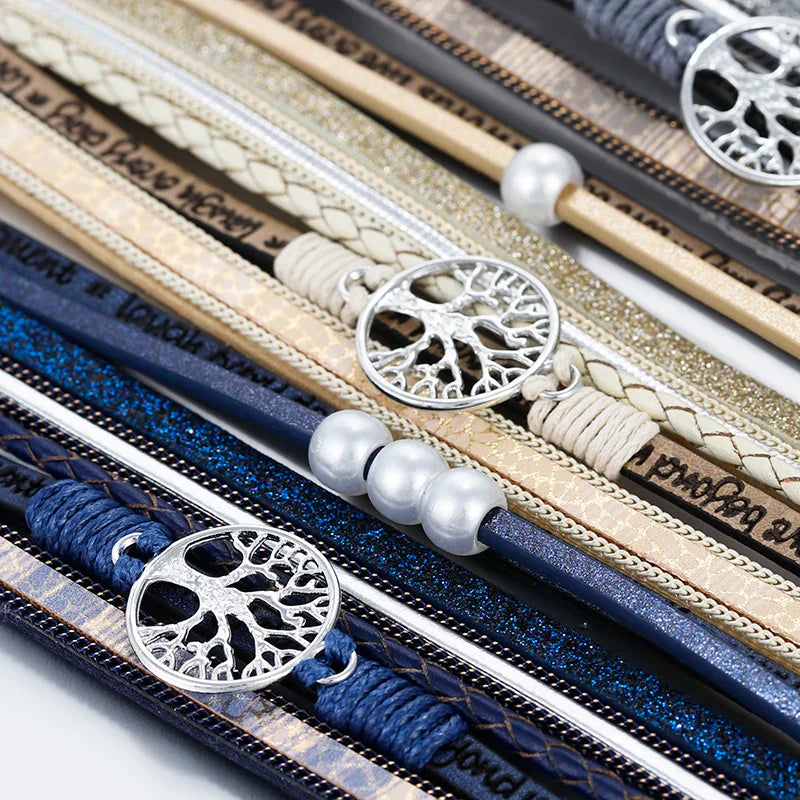 Life Tree Bracelet Leather Chain