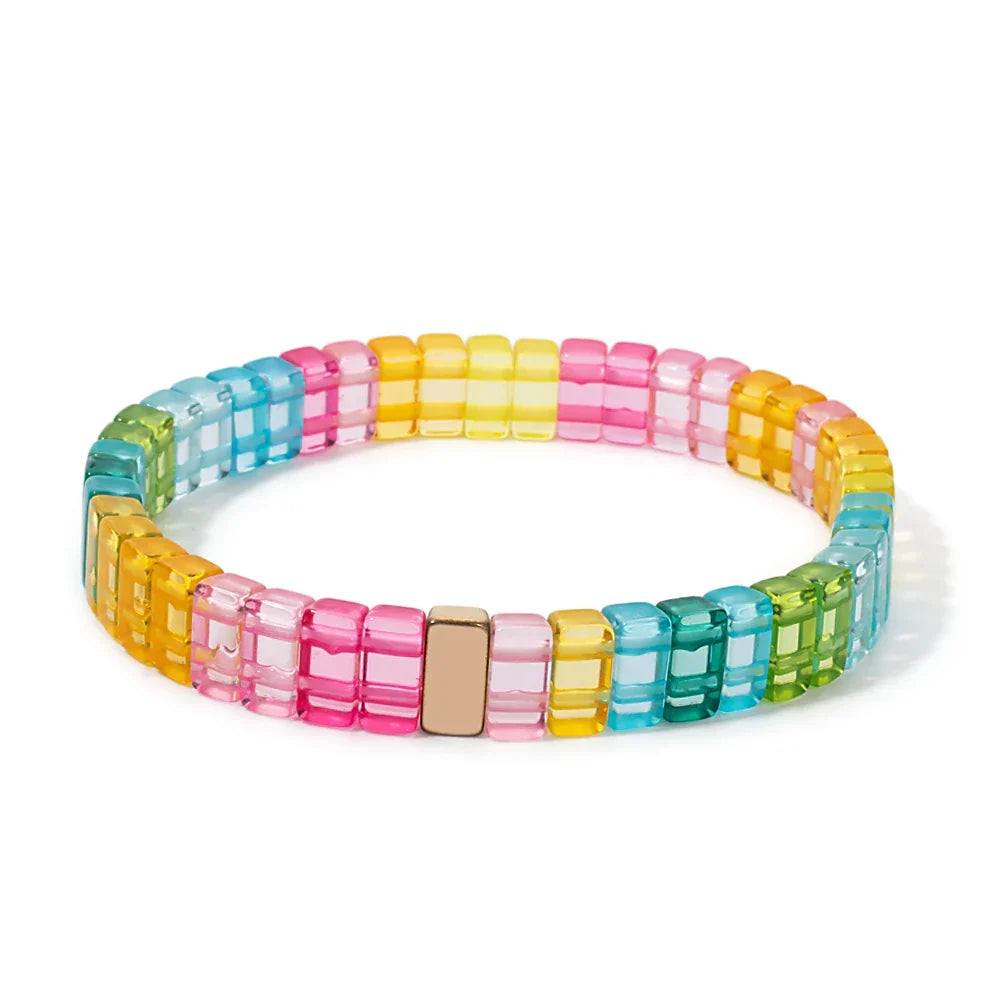 Bracelet arc-en-ciel vert