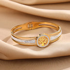 Bracelet with Tree of Life and Gold Crystal