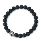 Bracelet with Compass Rose in Natural Stones lava stone