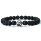 Bracelet with Compass Rose in Natural Stones onyx