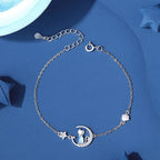 Bracelet avec Chat Pierre de Lune et Zircon