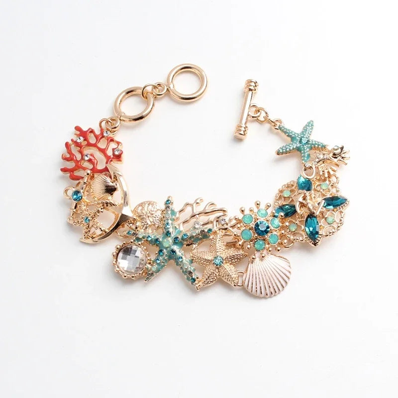 Bracelet avec Coquillages de Couleur rouge
