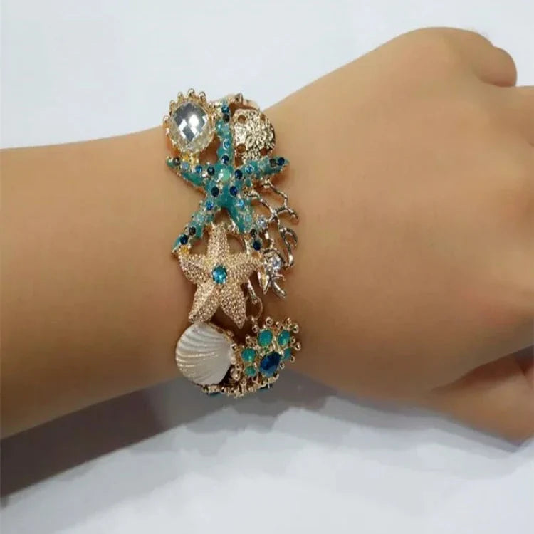 Bracelet avec Coquillages de Couleur bleu
