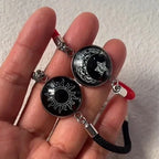 Bracelet with Crescent Moon and Bright Red and Black Sun