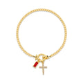 Bracelet avec croix et pierre de naissance