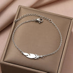 Bracelet de Charme avec Plume argent