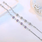 Bracelet with Fine Flowers in Purple Zircon