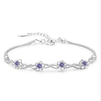 Bracelet with Fine Zircon Flowers 