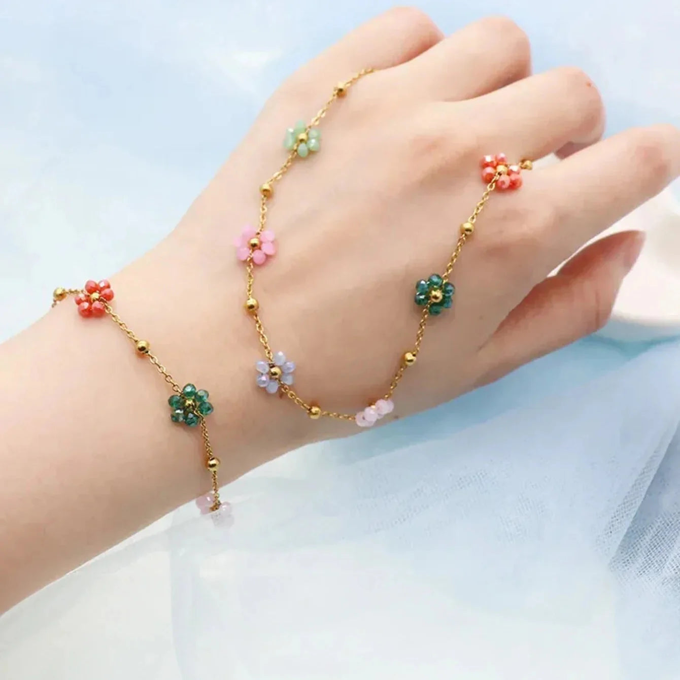 Bracelet with Colored Flowers