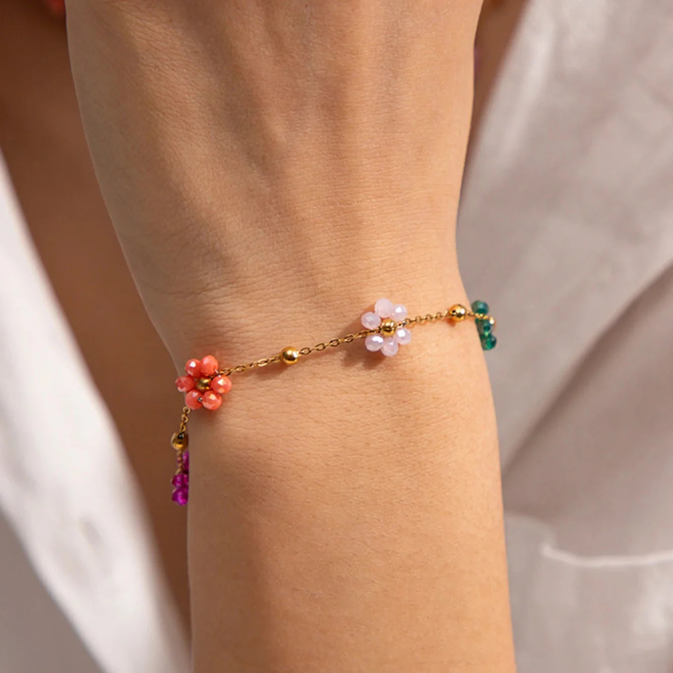 Bracelet with Colored Flowers