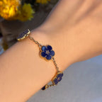 Bracelet with Flowers for Women blue