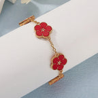 Bracelet with Flowers for Women red