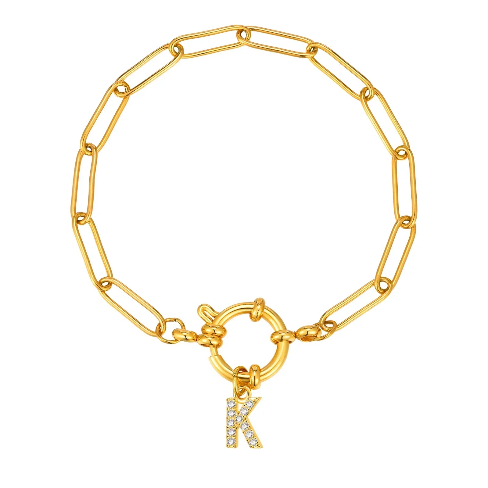 Bracelet personnalisé avec initiale k
