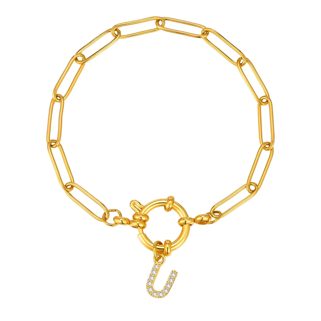 Bracelet personnalisé avec initiale u