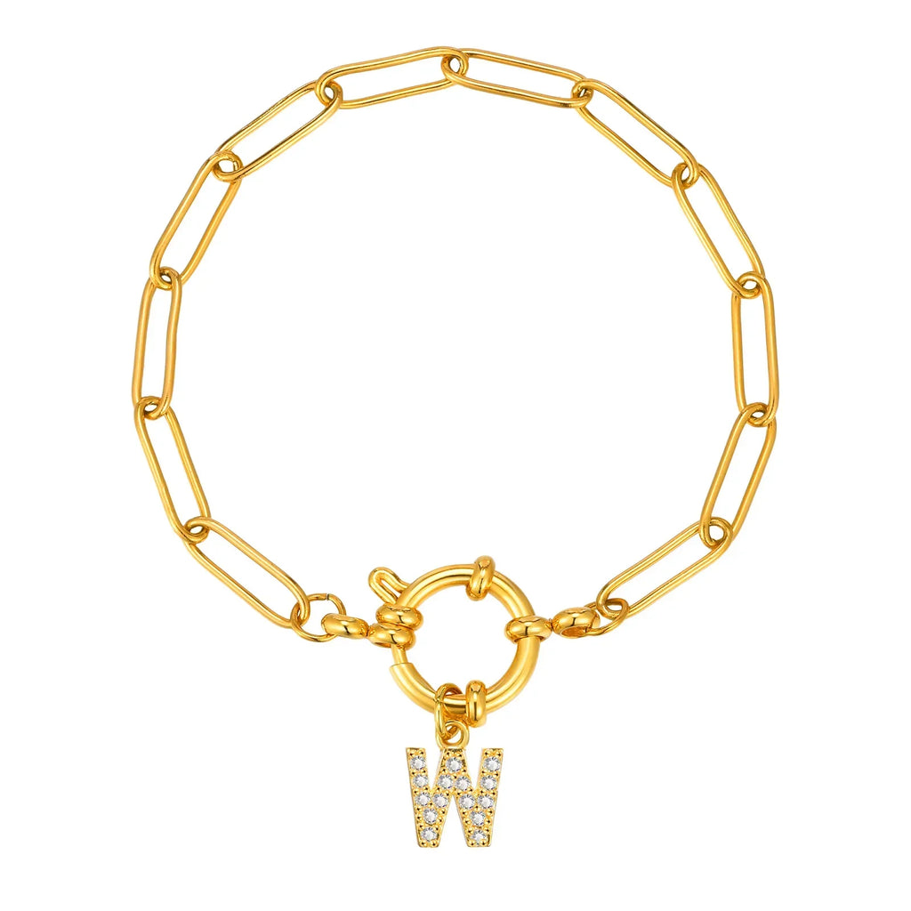 Bracelet personnalisé avec initiale w